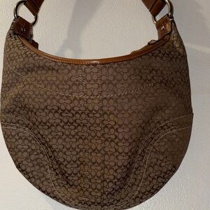 Coach Brown Soho leather Shoulder Bag with Mini Signature C Pattern